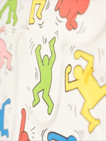 Another detail from "Dripping Pop," with multiple figures overlapping, creating a sense of joyful chaos and movement.