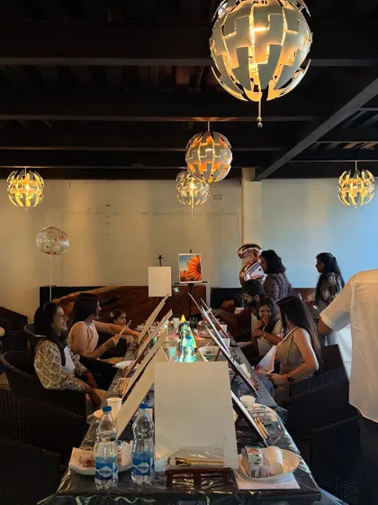 An intimate birthday celebration we hosted at The Yard, Bangalore. We created a cozy setup where guests could paint, sip, and make memories without any stress. We handle all the details so you can just enjoy the moment.