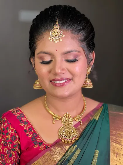 A close-up with eyes closed, showing the soft and blended eyeshadow work. I aim for elegance and subtlety even in the finer details.