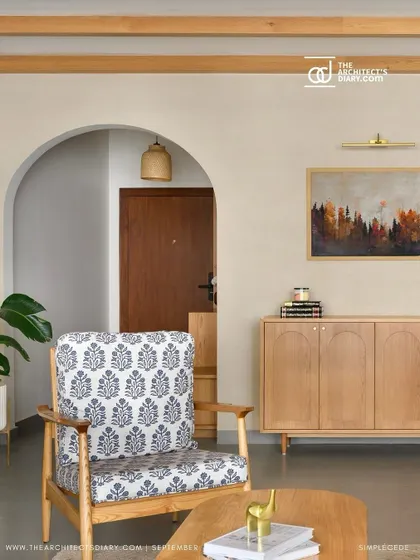 A shot from our feature in The Architect's Diary, showing the arched foyer and living area of 'Cover me in Sunshine'. The publication praised the home as a "harmonious blend of warmth, comfort, and thoughtful functionality."