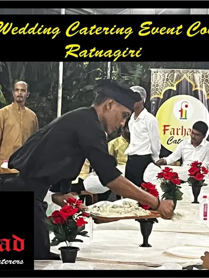 No location is too far for us. This image captures our team providing our signature sit-down catering service at a recent wedding event we covered in Ratnagiri, maintaining our high standards of quality everywhere we go.