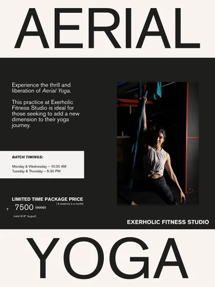 Ready to join? Here are the batch timings and a limited-time package price for my aerial yoga classes. Secure your spot and experience the thrill of floating and flowing.