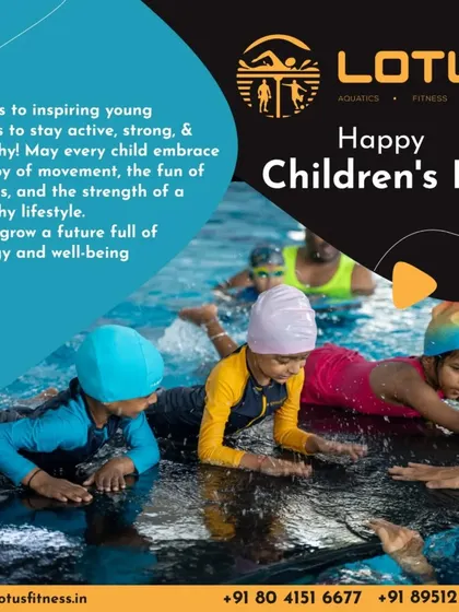 We celebrate our young swimmers and their commitment to a healthy, active lifestyle. This image captures a group of children during a lesson, learning foundational skills together in the pool.