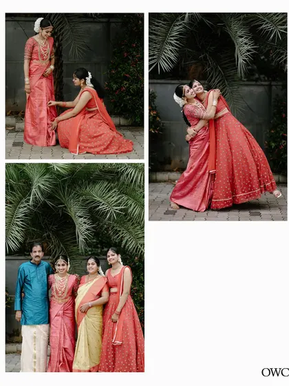 A collage showing the bride's moments with her family and friends.