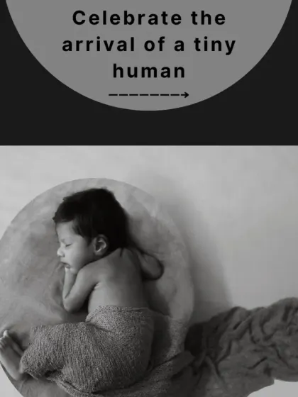 A classic and artistic black and white newborn portrait, celebrating the arrival of a tiny new human in a timeless style.