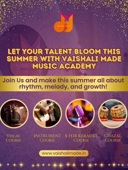 Make your summer a time for growth with our diverse courses. You can join our Vocal Course, Instrument Course, Karaoke Course, or Ghazal Course to learn a new skill and nurture your talent.