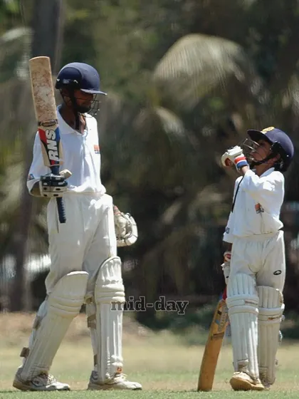 A journey that started years ago. This throwback photo shows our coaches Ninad Kadam and Amogh Bhatkal in a partnership during their U-15 playing days, a bond built on cricket.