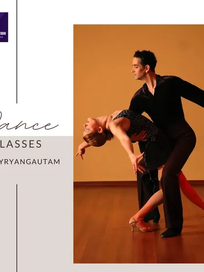 Beyond wedding choreography, I also offer private and group dance classes in various styles. This image represents a classic ballroom or salsa lesson.