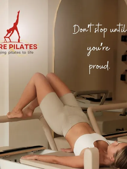 Don't stop until you're proud. The bridge on the reformer strengthens the entire posterior chain, including the glutes, hamstrings, and lower back, which are all part of your core.