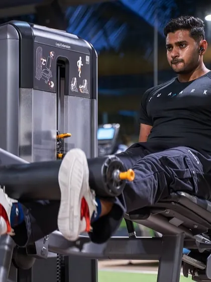 A close-up shot of a leg curl in progress. We ensure our equipment is maintained to the highest standards, providing a safe and effective training experience for all our members.