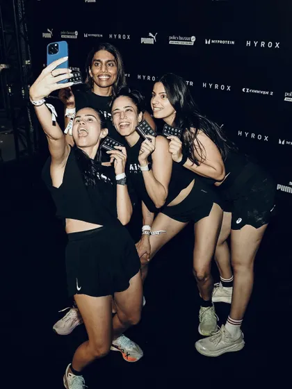 The post-race celebration. The Knox crew comes together for a well-deserved selfie after giving it their all at HYROX.