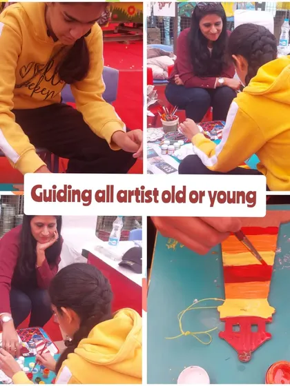 A throwback to a Christmas cap painting workshop I conducted. It was a festive day filled with creativity, guiding artists both young and old.