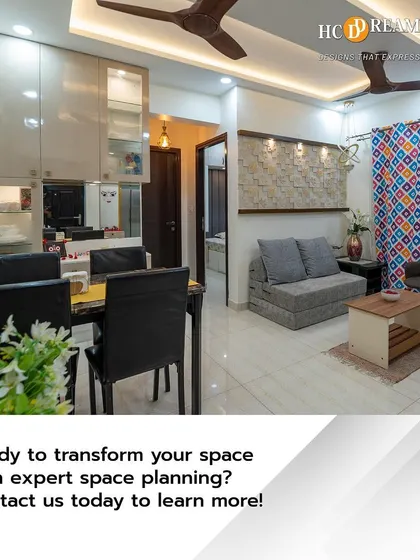 Ready to transform your space with expert planning? This compact living and dining area shows how smart furniture choices can maximize functionality in a smaller apartment.