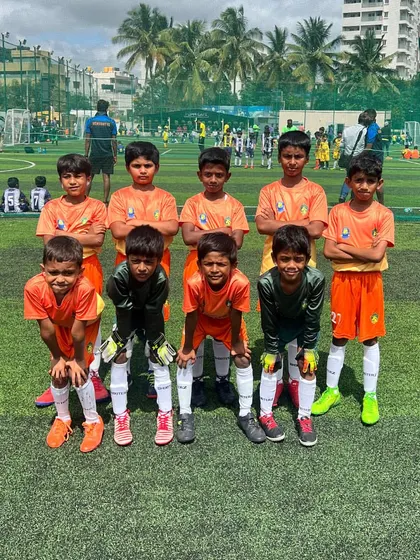 Our young U-9 champions after their first match in the KSFA Youth Premier League. Despite a narrow loss, their performance was full of promise and fight.