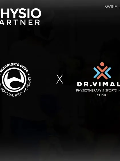 We are the official physio partner for Warrior's Cove Mixed Martial Arts Academy. This graphic announces our collaboration to support their fighters during training and recovery.