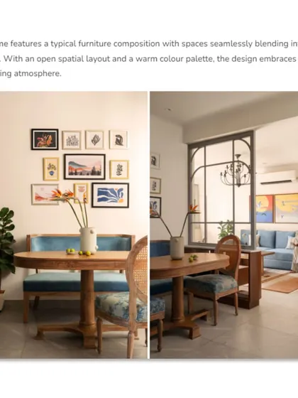 A diptych from the feature, showing how the dining and living areas are visually connected yet distinct, creating a harmonious and welcoming atmosphere.