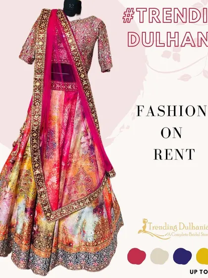 This multi-colored printed lehenga is a vibrant and fun option for a mehendi or sangeet. I offer size customization to ensure it fits you perfectly.