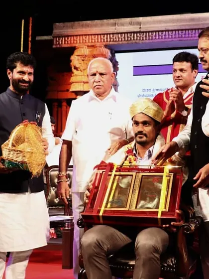 The moment I received the Karnataka Rajyotsava Award, the state's second-highest civilian honor, for my achievements in powerlifting. A proud moment for me and my sport.