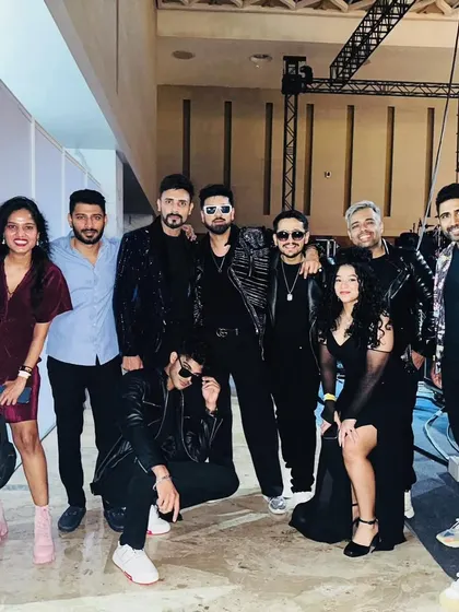 A group photo with my entire crew and fellow artists backstage at the WOW Awards. Performing at such prestigious events at venues like the Jio World Convention Centre is always an honor.