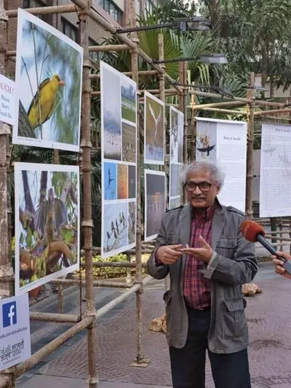 Here, the respected journalist Ravish Kumar of NDTV is interviewing my friend and mentor, Aditya Arya, at the Aravali Utsav exhibition. I was proud to have my photographs be a part of this important show highlighting the biodiversity of the Aravali range.