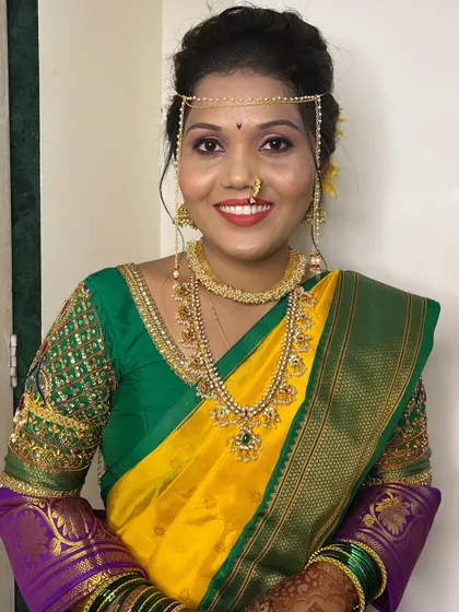 A bright and happy portrait of the bride. My makeup philosophy is to let your natural happiness shine through.