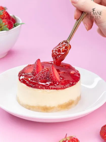 Love at first bite. Our Strawberry Cheesecake is a seasonal special, combining a creamy base with a sweet and tangy house-made strawberry topping.