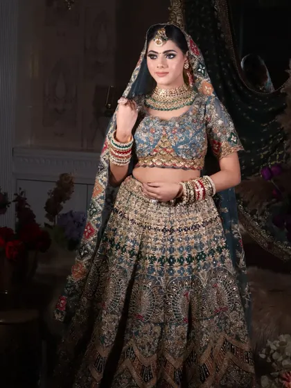 Another angle of the bridal look, showing how the makeup and styling look cohesive from all sides.