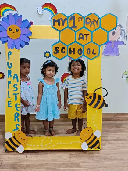 New friends on their first day together. School is where the first friendships blossom.