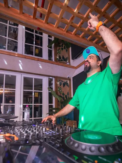 Hyping up the crowd at Monkey Bar. VIBE CHECK is all about that interactive energy, where I'm not just playing music, I'm partying with you.