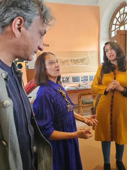 Discussing our work at the 'Samatva' exhibition at the Red Fort. We believe in engaging with the larger architectural community and sharing our knowledge and experiences.
