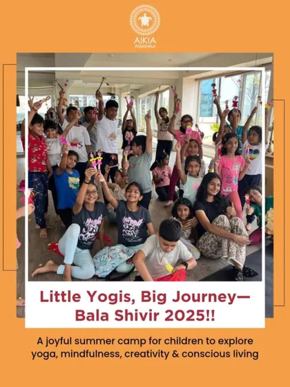 Little yogis, big journey. Our Bala Shivir is a joyful summer camp for children to explore yoga, mindfulness, creativity, and conscious living in a supportive and fun environment.