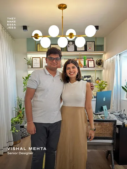 Here I am with Vishal, one of our Senior Designers. He brings a quiet strength and patience to our team and has been a part of some of our most beautiful projects.