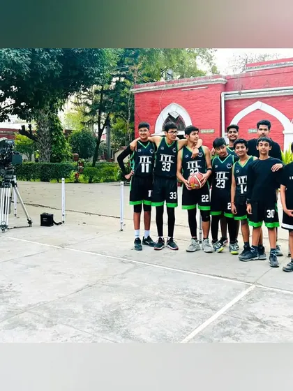 From the basketball court to a movie set! Here are our players during the shoot for 'Murder Mubarak', getting ready for the basketball sequence in the film.