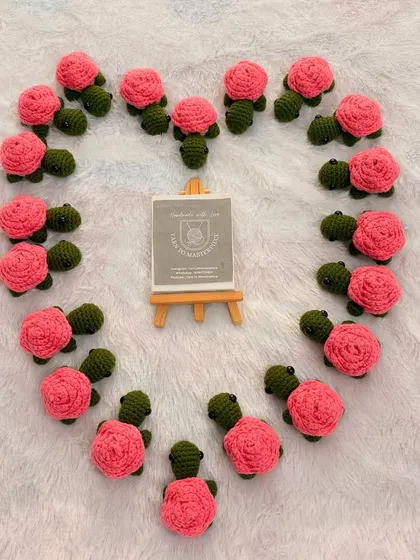 These little rose turtle keychains are one of my most popular items for return gifts. I love seeing them all together before they go to their new homes; it shows how a small, handmade item can spread a lot of joy.