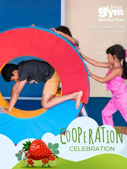 From our "Cooperation Celebration" theme, these images show preschoolers working together on equipment. They learn the joy of teamwork while navigating bars and obstacle courses.