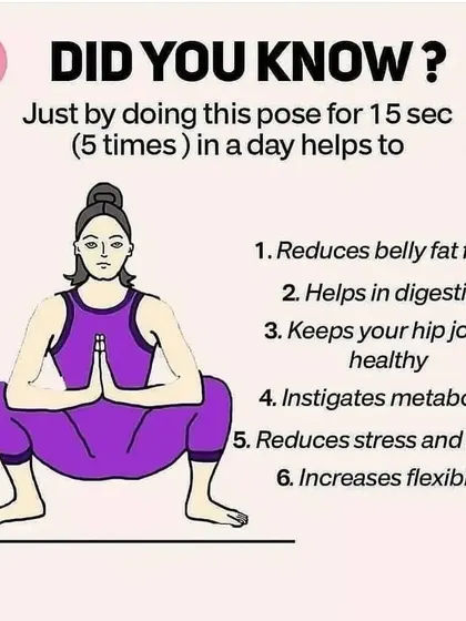Did you know that holding Malasana (Garland Pose) can help reduce belly fat faster and improve digestion? It's a simple yet powerful pose I incorporate into my sessions.