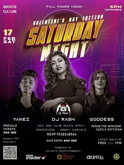 The poster for a special Valentine's Day edition party in Kottayam. I love playing for events that celebrate love and togetherness.