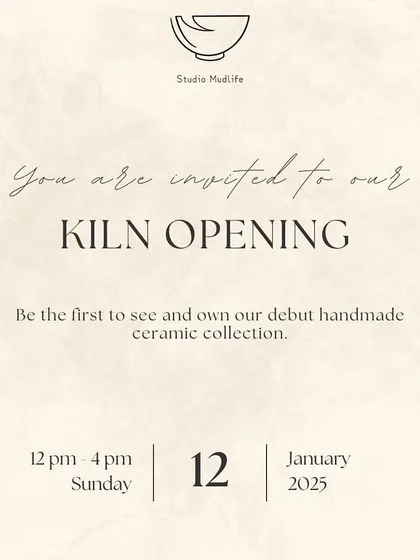 The invitation for our first ever kiln opening. We were so excited to unveil our debut collection with our community.
