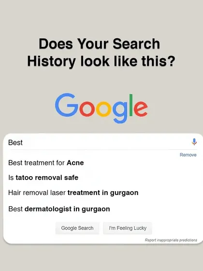 Does your search history look like this? I can provide expert answers to all these questions, from the best acne treatments to the safety of laser hair removal. End your search here.