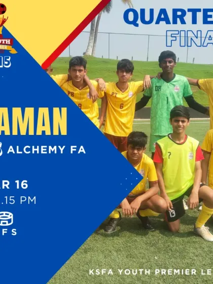Our U15 team's Quarter Final fixture in the KSFA Youth Premier League.