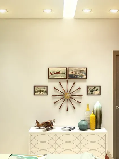A bedroom concept with a focus on natural wood tones and simple decor, creating a calm and peaceful environment.