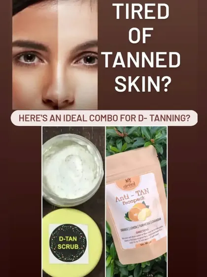 Tired of tanned skin? This is my ideal combo for D-Tanning, featuring my D-Tan Scrub and Anti-Tan Facepack.