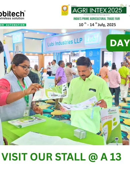 Our staff explaining the product brochures to interested farmers on Day 4 of Agri Intex.