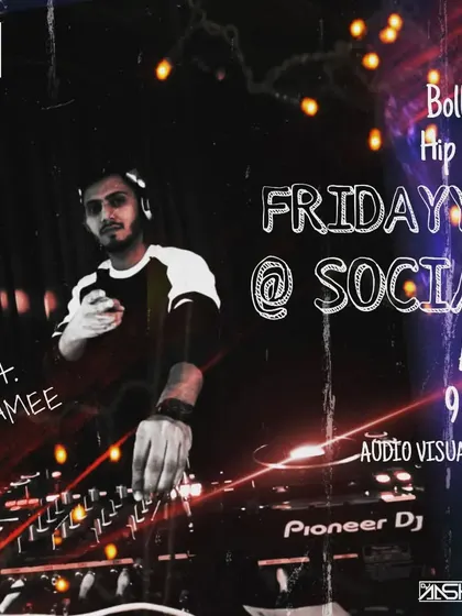 This poster highlights my audio-visual sets. For these "Cinema Nights," I act as a VDJ, mixing music videos live for a more immersive clubbing experience.