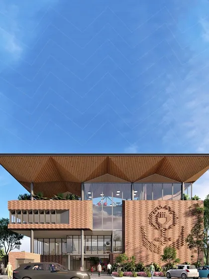 Our winning competition entry for the Nirbhaya Centre, showcasing the initial vision for a building designed by women, for women.