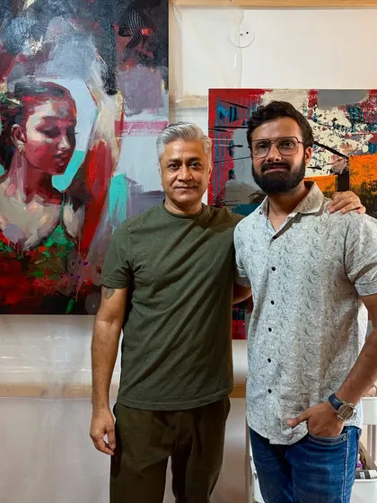 With the respected contemporary artist Niladri Paul. It is always inspiring to connect with and learn from other artists in the field.