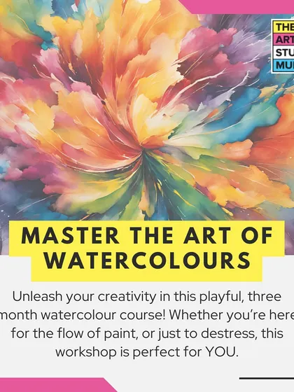 Master the art of watercolors in my playful, three-month course. Whether you are here to learn the flow of paint or just to destress, this workshop is perfect for you.