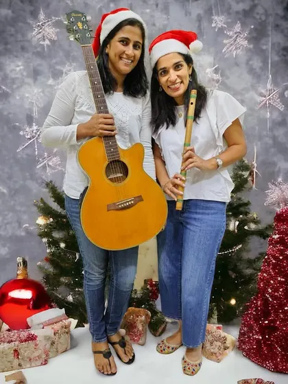 Getting into the festive spirit! Our founder Priyanka and teacher Karen during a fun Christmas music workshop. We offer seasonal and special event programs for schools and communities.