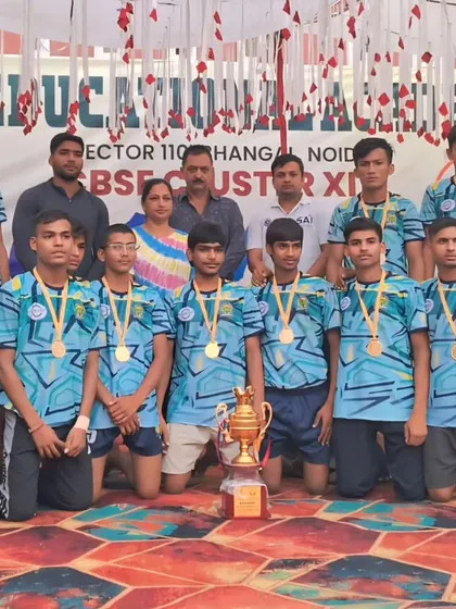 Our Under-17 boys' team after winning 1st place at the CBSE Cluster XIX Kabaddi tournament. A proud moment for our champions.