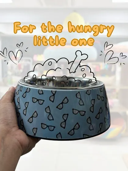For the smart and studious pup, we have this quirky bowl with a glasses pattern. It adds a bit of fun to their daily meals.